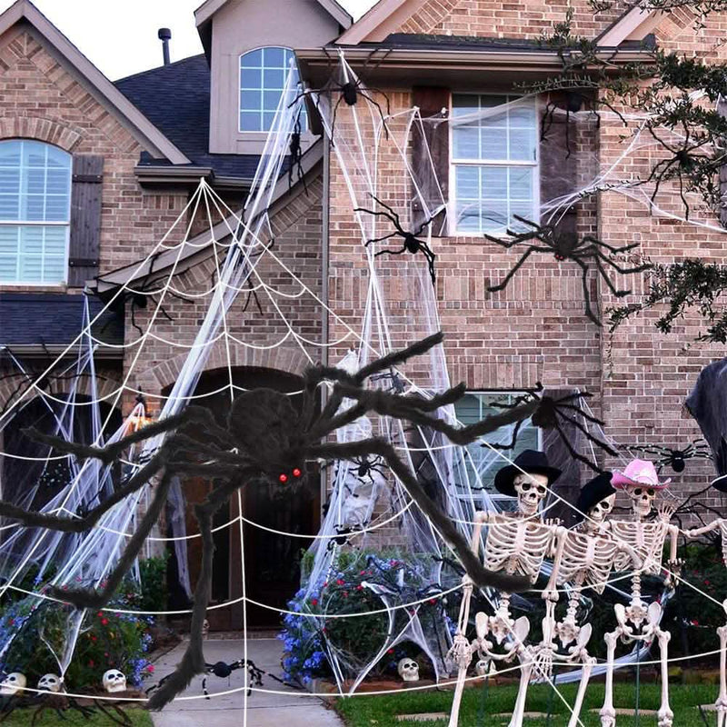 200" Halloween Spider Web and 59" Giant Spider Decoration Holiday Decor & Apparel - DailySale