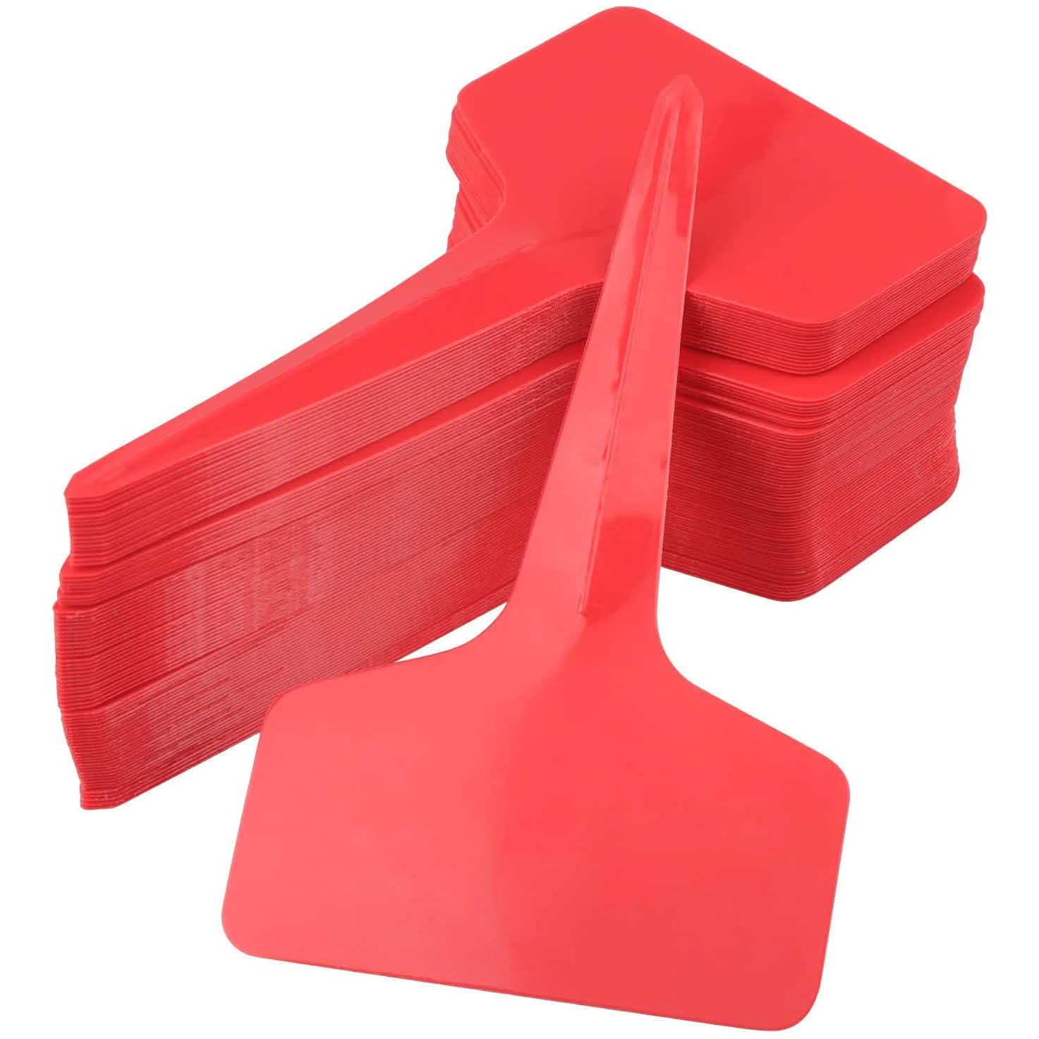200-Piece: Plastic Plant T-Type Tags Nursery Garden Labels Garden & Patio Red - DailySale