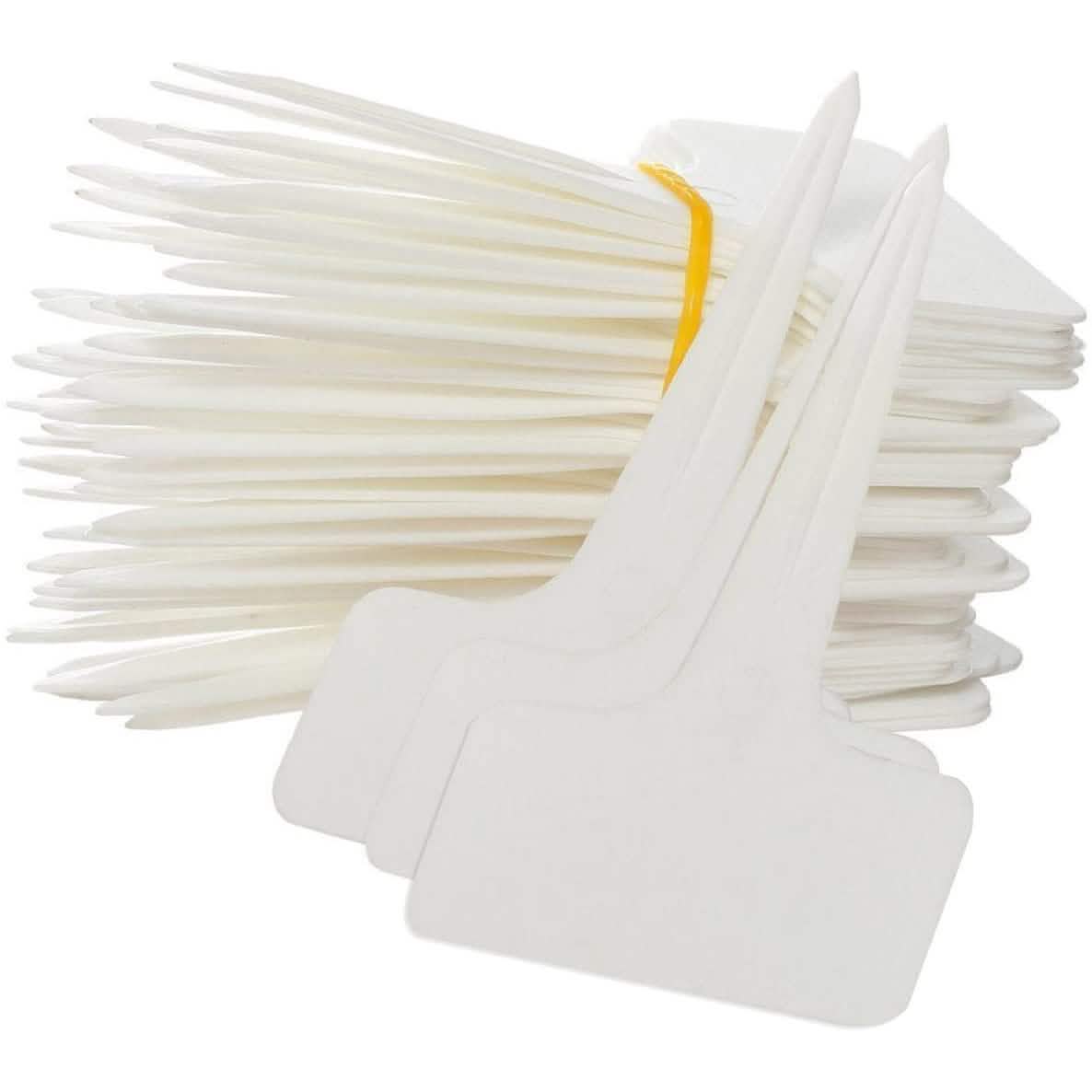 200-Piece: Plastic Plant T-Type Tags Nursery Garden Labels Garden & Patio White - DailySale