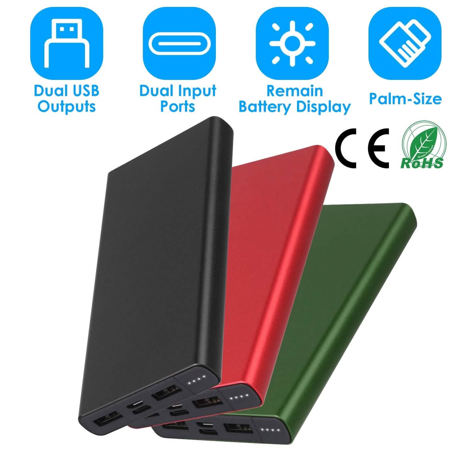 20000mAh Power Bank Portable External Battery Pack with Dual USB Output Ports Type C Micro USB Input Mobile Accessories - DailySale