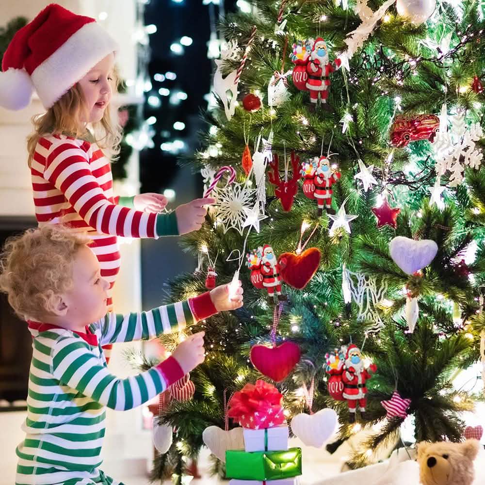 2020 Quarantine Survivor Santa Claus Christmas Ornaments Wearing Mask And Carrying All Essentials Lighting & Decor - DailySale