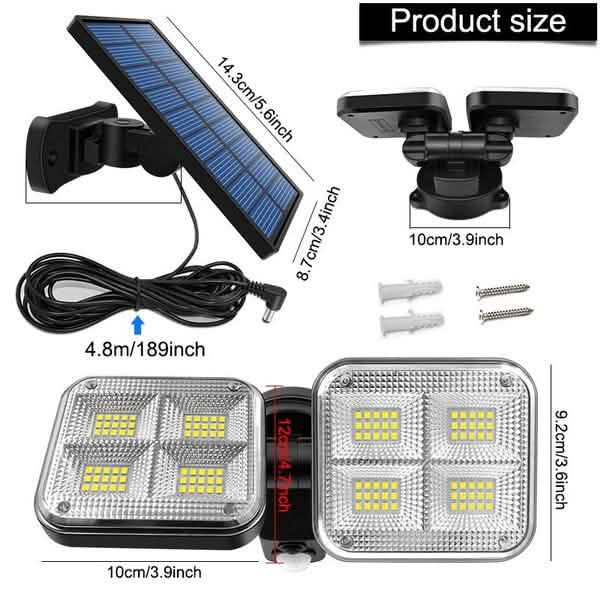 20W Super Bright Solar Lights 120 LED IP65 Waterproof Outdoor Lighting - DailySale