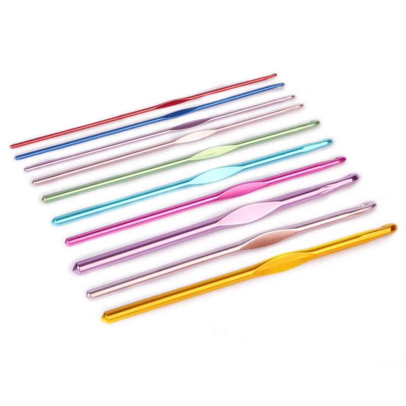 22-Piece: Aluminum Multi-Color Crochet Hook Needles Art & Craft Supplies - DailySale