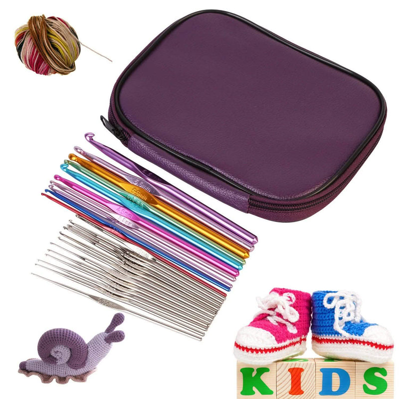 22-Piece: Aluminum Multi-Color Crochet Hook Needles Art & Craft Supplies - DailySale