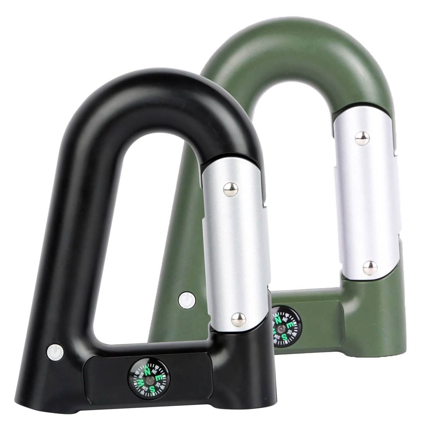 2200 mAh Powerbank with Emergency Flashlight Compass Carabiner-Shaped Sports & Outdoors - DailySale