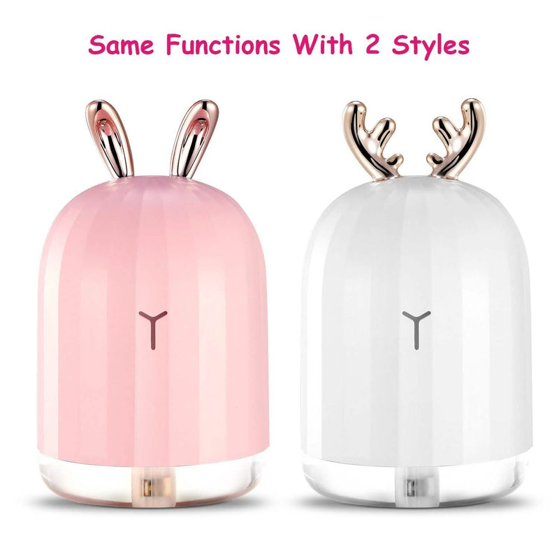220ml Cool Mist Humidifier Ultrasonic Air Diffuser Atomizer with 7 Color Wellness - DailySale