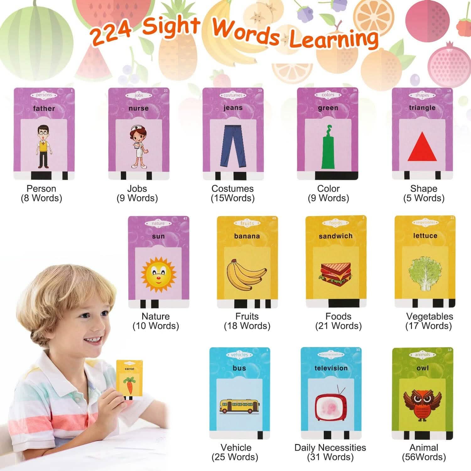 224 Words Kid Flash Talking Cards Toys & Games - DailySale