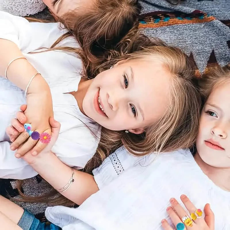 24 Adorable Pink Sheep Little Girl Jewel Rings Toys & Games - DailySale