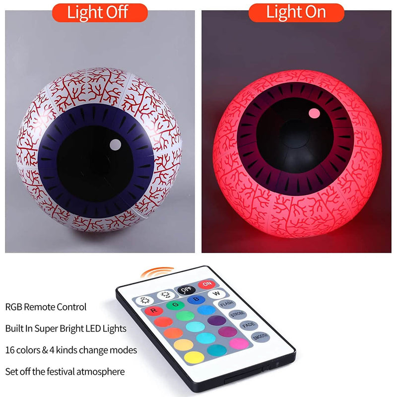 24-Inch Halloween Inflatable Ghost Eyeball Decor Holiday Decor & Apparel - DailySale