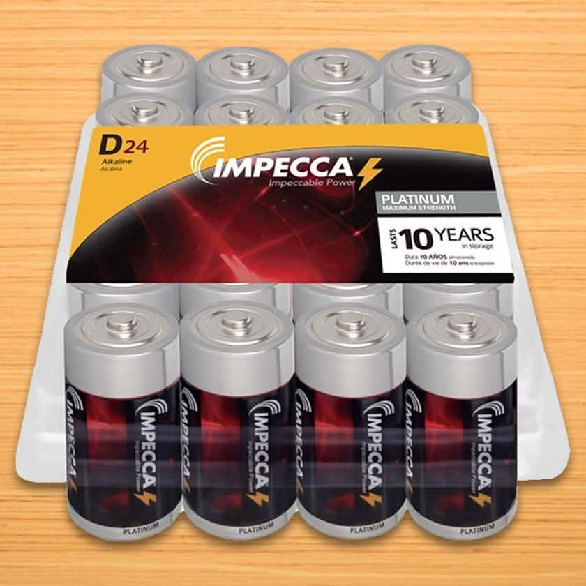24-Pack: Impecca Alkaline D LR20 Platinum Batteries Gadgets & Accessories - DailySale