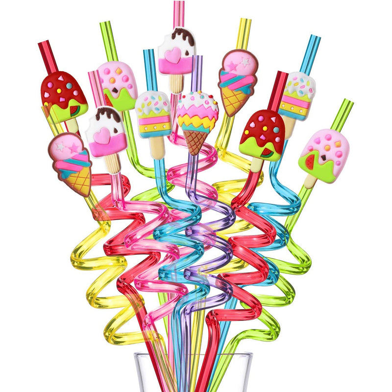 24-Pack: Reusable Ice Cream Straws for Birthday Party Supplies Wine & Dining - DailySale
