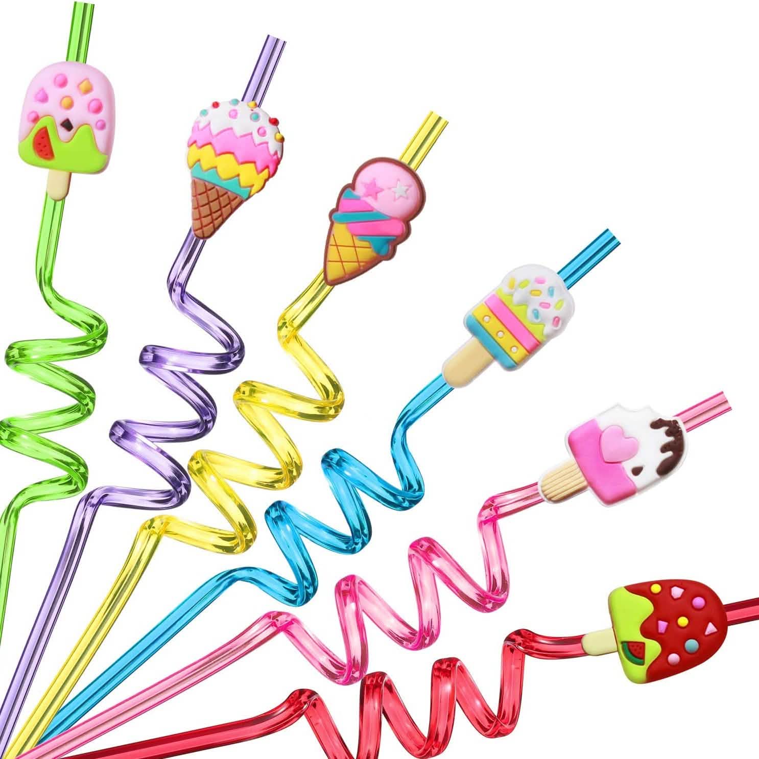 24-Pack: Reusable Ice Cream Straws for Birthday Party Supplies Wine & Dining - DailySale