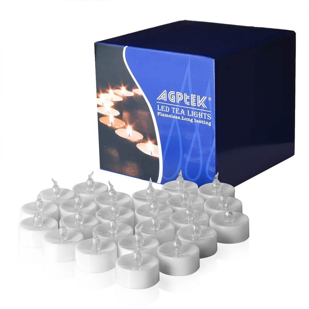 24-Pack: White LED Tealight Timer Candles Battery Operated Flameless Smokeless Indoor Lighting - DailySale