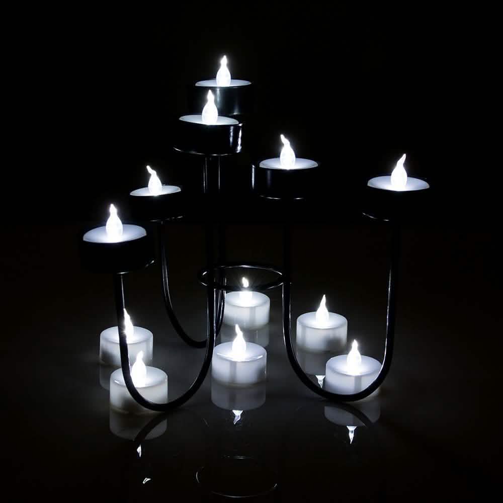 24-Pack: White LED Tealight Timer Candles Battery Operated Flameless Smokeless Indoor Lighting - DailySale