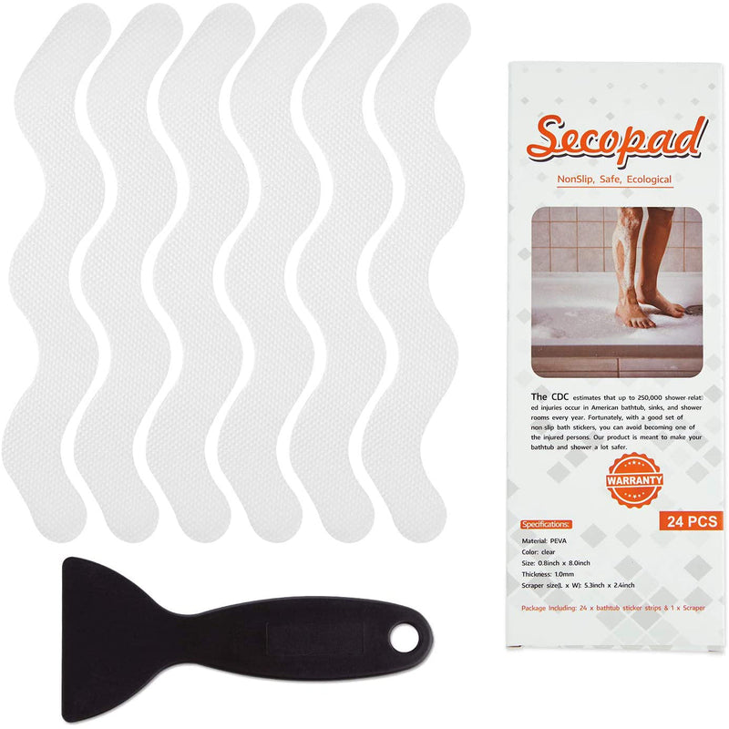 24-Piece: Safe Tub Strips Adhesive Non-Slip Shower Stickers Set