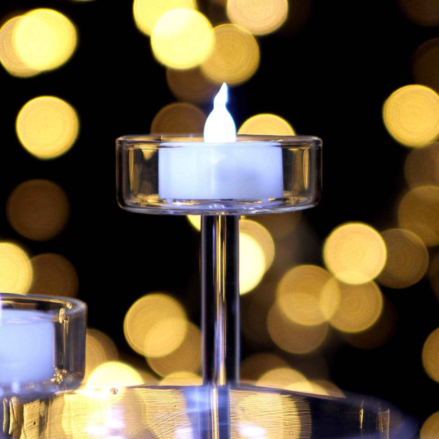 24-Pieces: Cool White LED Flameless Tealight Smokeless Timer Candles Indoor Lighting - DailySale