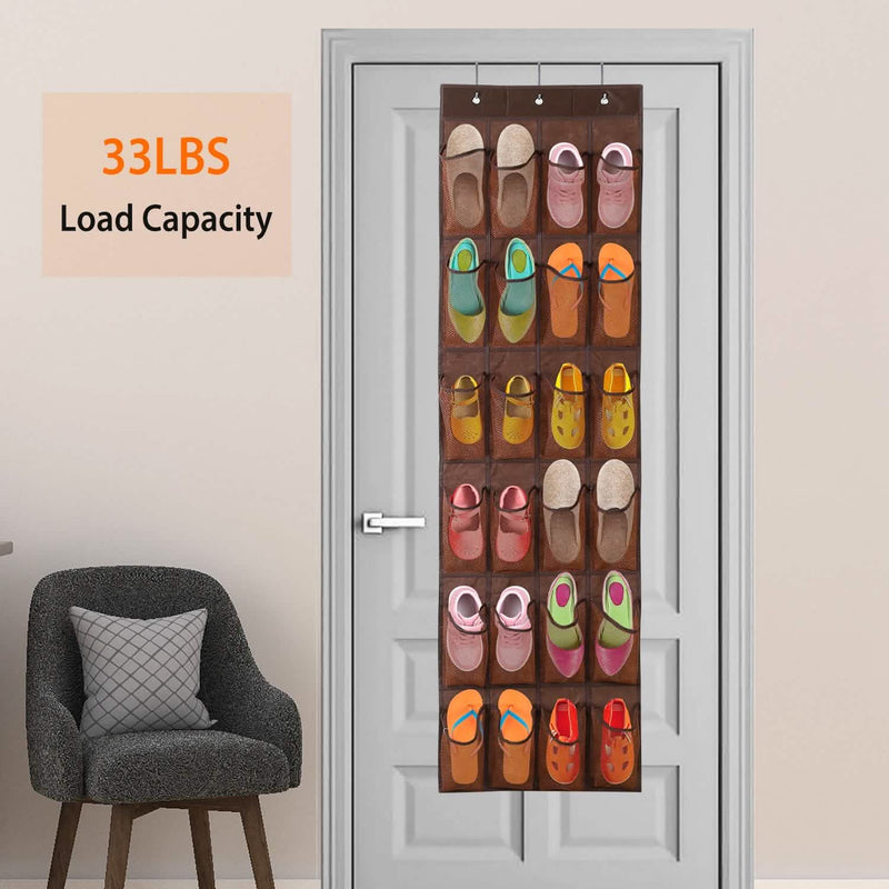 24 Pockets Over the Door Shoe Rack Closet & Storage - DailySale