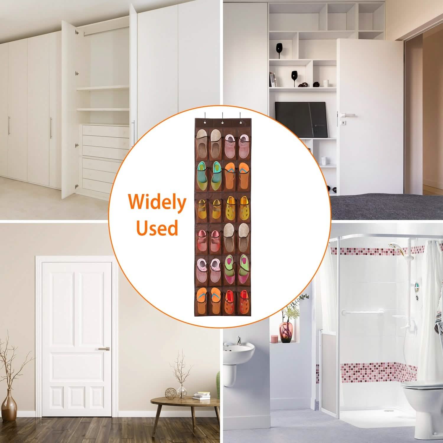 24 Pockets Over the Door Shoe Rack Closet & Storage - DailySale