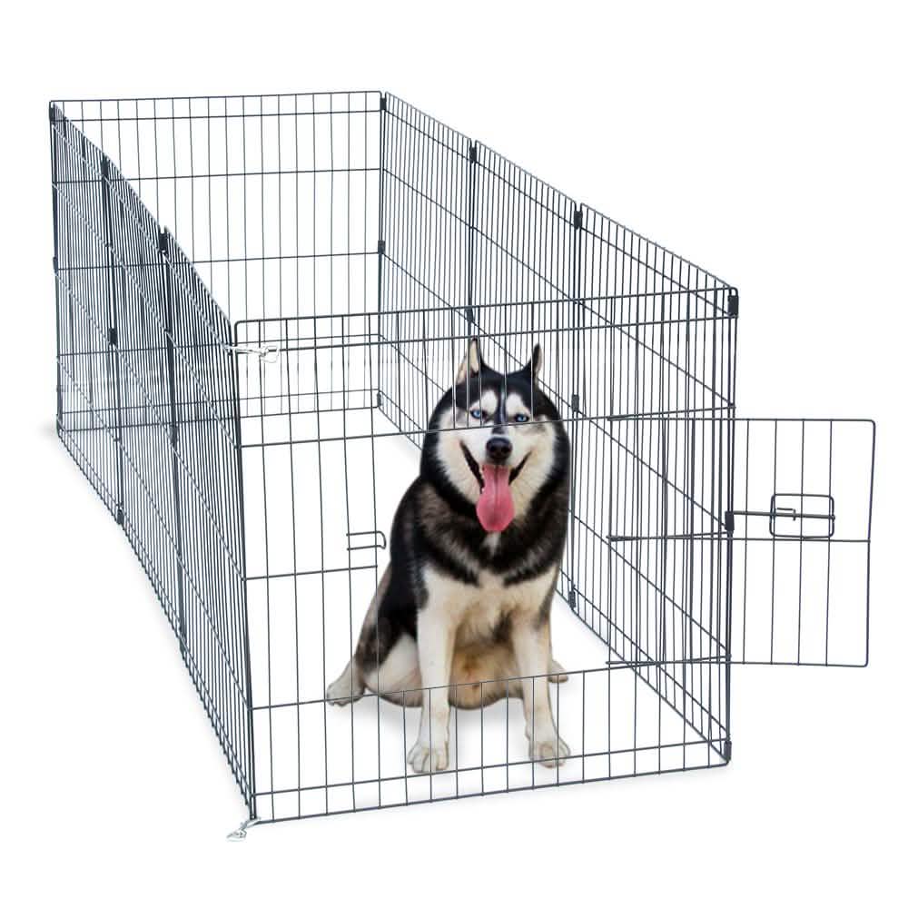 24" Tall Wire Fence 8 Panel Pet Folding Metal Play Pen Pet Supplies - DailySale
