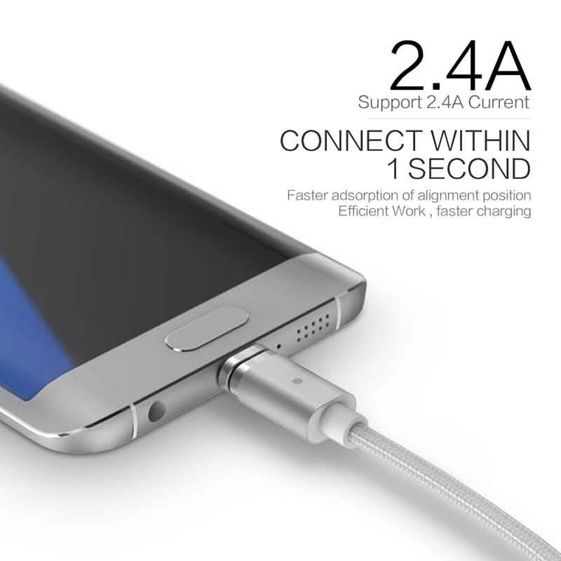 (2.4A) Magnetic Micro USB Sync Data Charging Cable Mobile Accessories - DailySale
