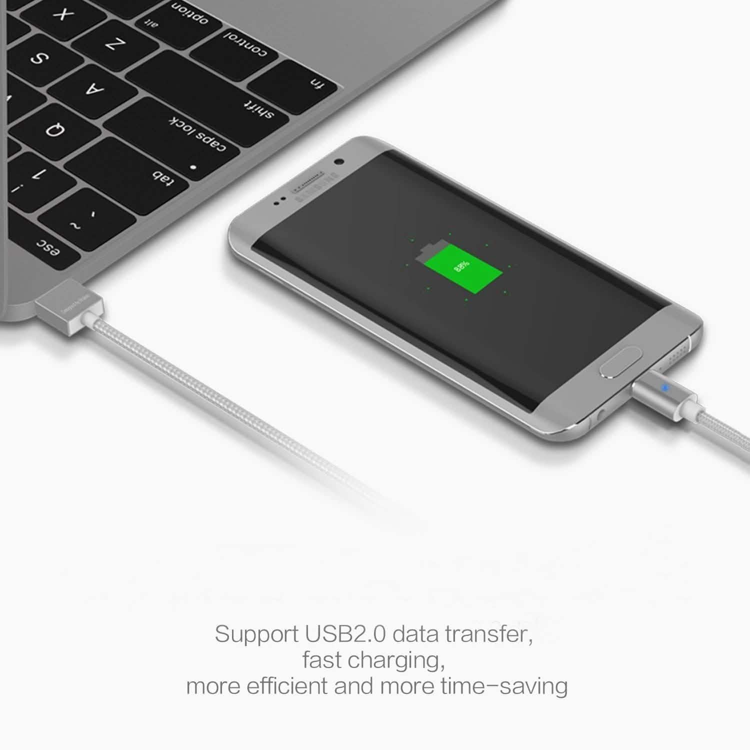 (2.4A) Magnetic Micro USB Sync Data Charging Cable Mobile Accessories - DailySale