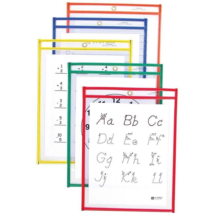 25-Pack: Reusable Dry Erase Pockets - Assorted Colors Toys & Games - DailySale