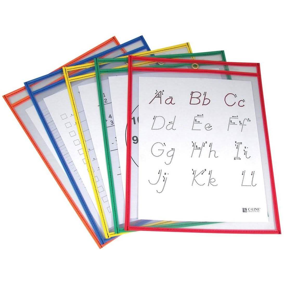 25-Pack: Reusable Dry Erase Pockets - Assorted Colors Toys & Games - DailySale