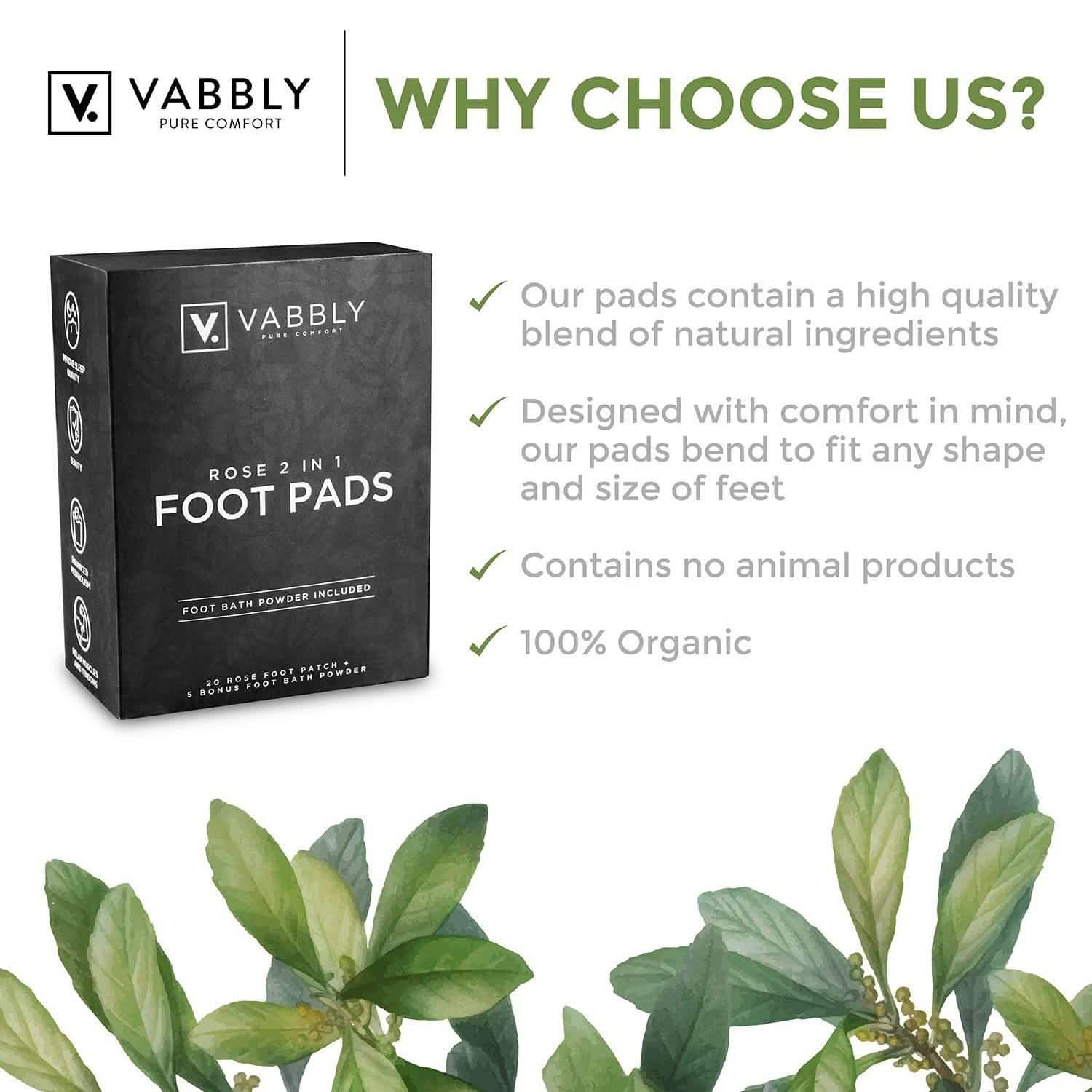 25-Pack: Rose Aroma Bamboo Vinegar Foot Pads with Herbal Foot Bath Powder Wellness - DailySale