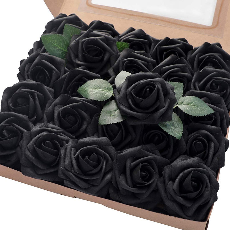 25-Pieces Floroom Artificial Flowers in black, available in Dailysale
