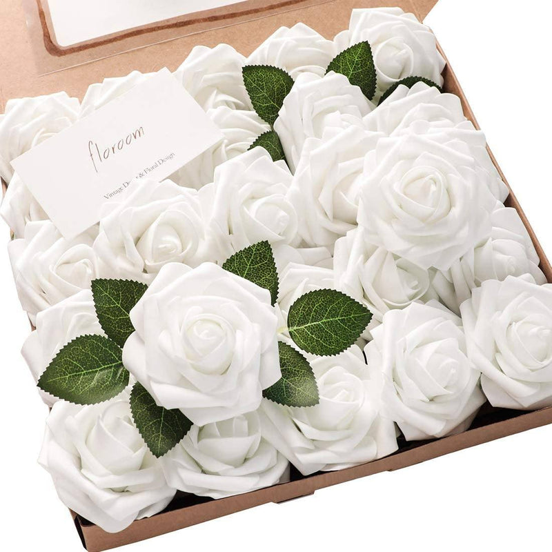 25-Pieces Floroom Artificial Flowers in white, available in Dailysale