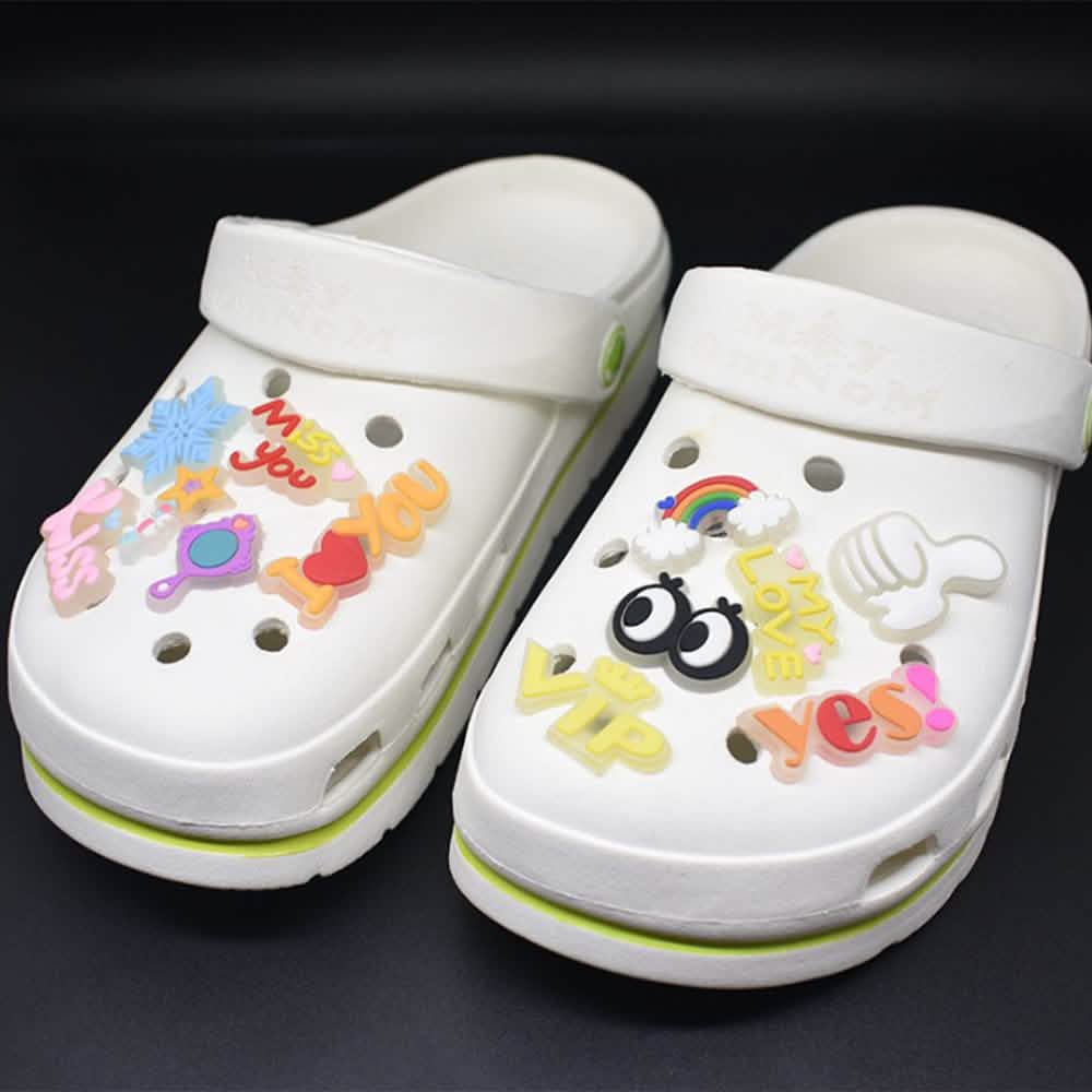 25-Pieces: Glow in Dark Croc Shoe Charms Art & Craft Supplies - DailySale