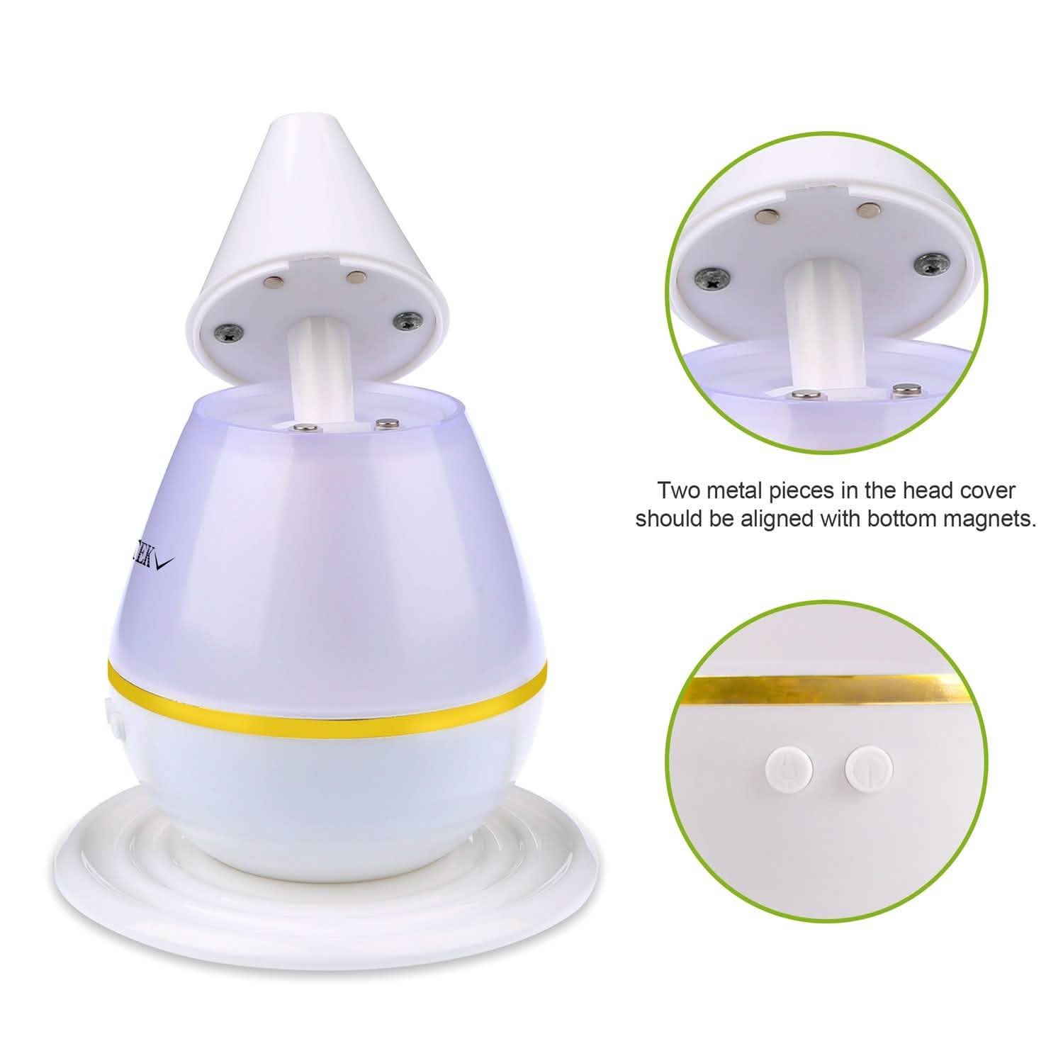 250 ML Cool Mist Humidifier with 7 Color Changeable LED Lights Wellness - DailySale