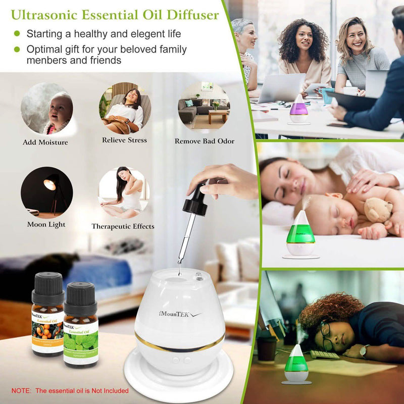 250 ML Cool Mist Humidifier with 7 Color Changeable LED Lights Wellness - DailySale