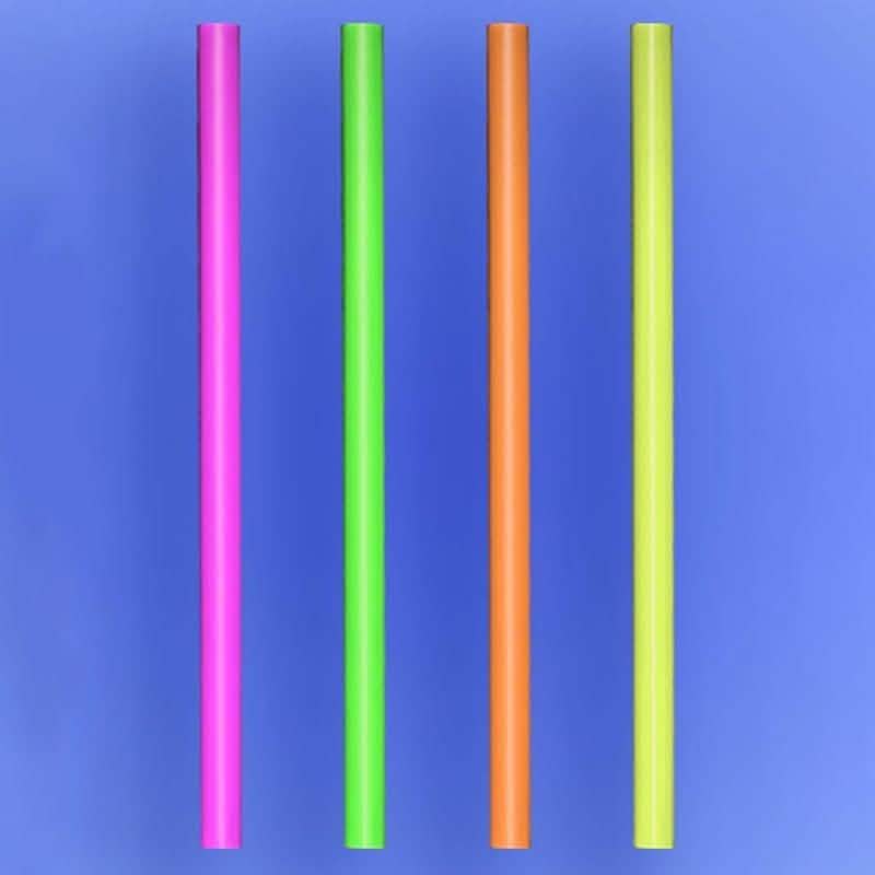 250-Pieces: Wow Plastic Neon Disposable Plastic Drinking Straws Kitchen Essentials - DailySale