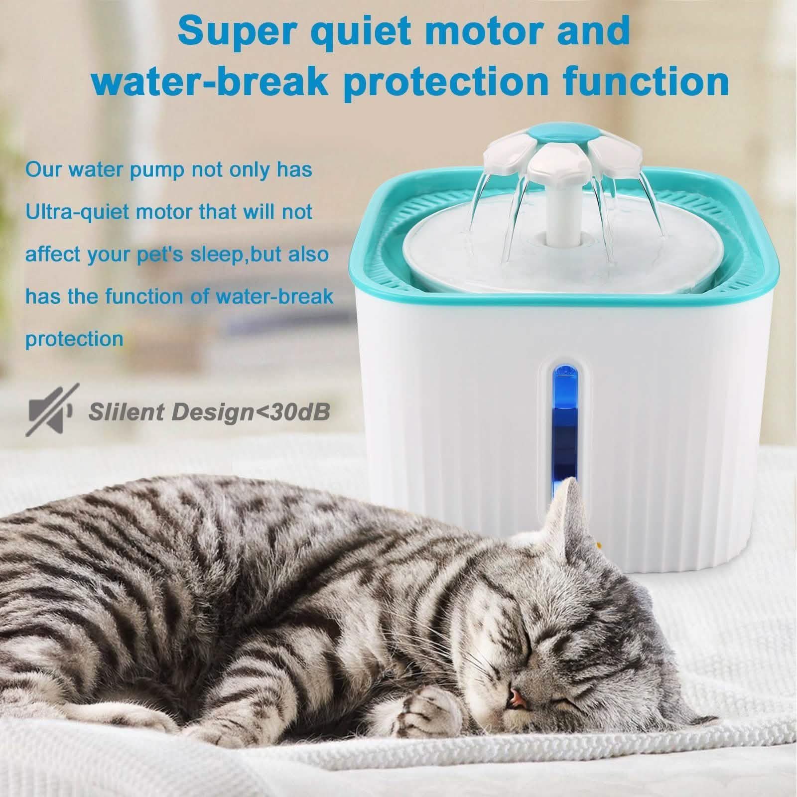 2.5L Super Quiet Cat Water Fountain Bowl Pet Drinking Dispenser Pet Supplies - DailySale