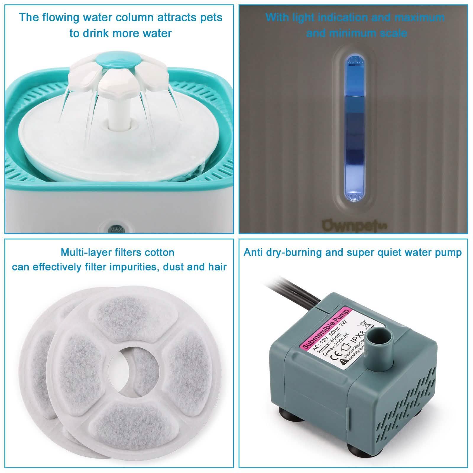 2.5L Super Quiet Cat Water Fountain Bowl Pet Drinking Dispenser Pet Supplies - DailySale