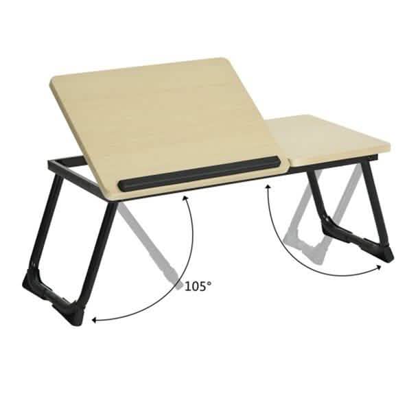 26" Foldable Laptop Desk Pella Oak Wood Computer Accessories - DailySale