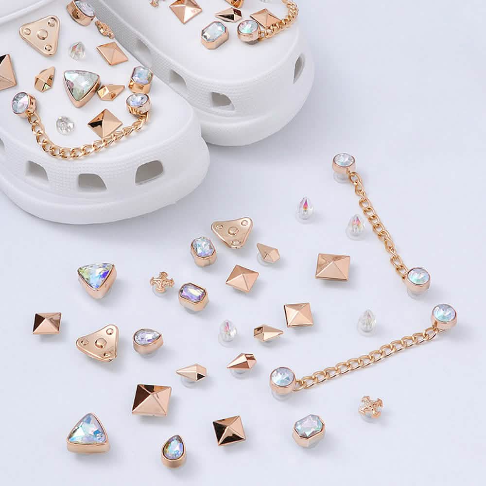 26-Piece: Croc Shoe Charm Accessories Everything Else Gold - DailySale