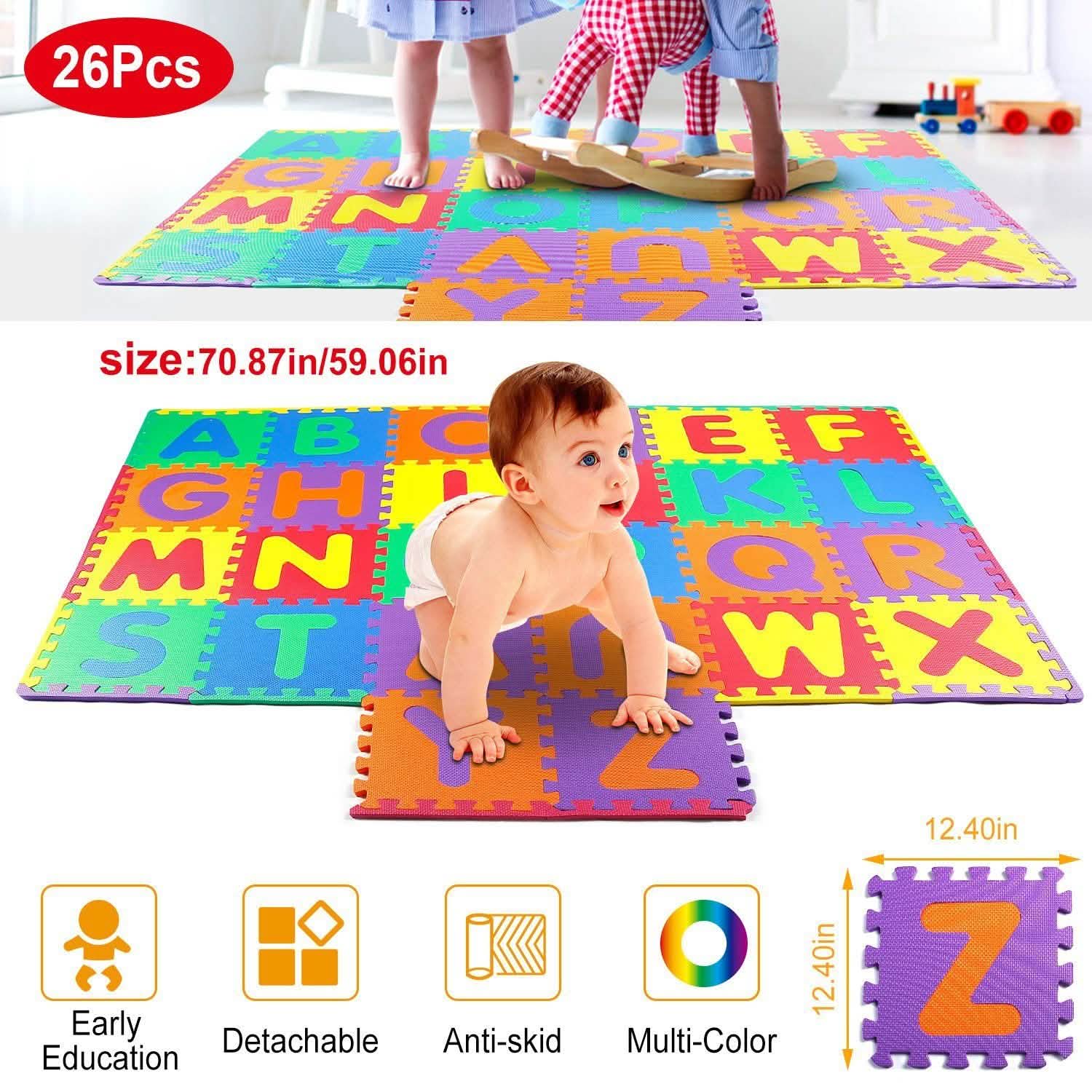 26-Piece: Kids Alphabet Play Mat For Infants Baby Toddlers Toys & Hobbies - DailySale