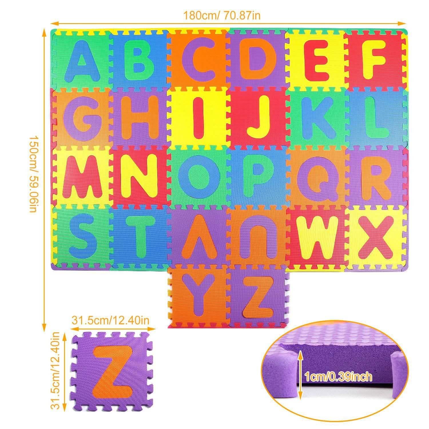 26-Piece: Kids Alphabet Play Mat For Infants Baby Toddlers Toys & Hobbies - DailySale