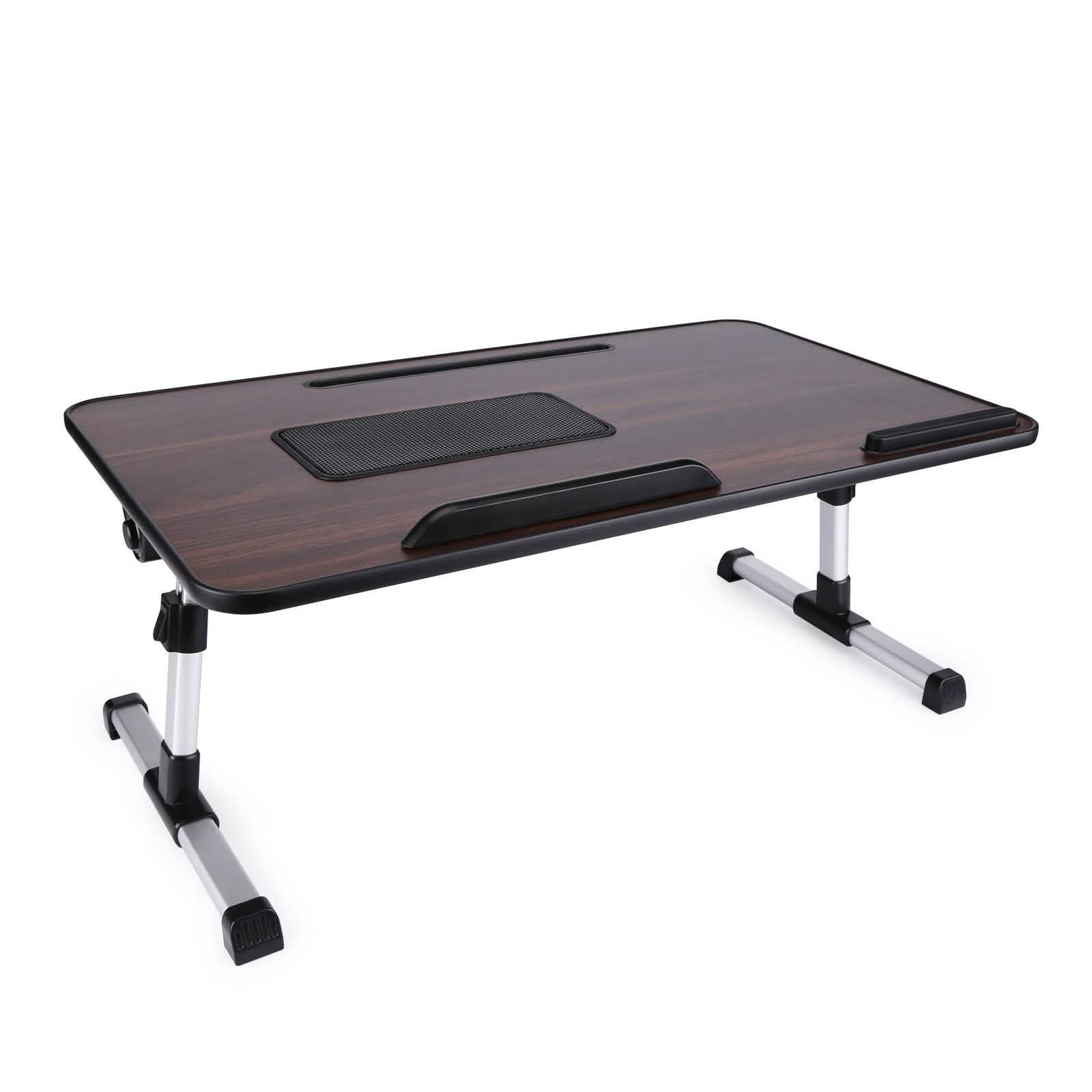 26.6 Foldable Adjustable Laptop Tray Stand Desk with CPU Cooling Fans & Mouse Pad Computer Accessories - DailySale