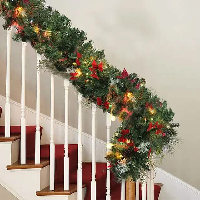 2.7 Meter Christmas Rattan Garland Decorative Holiday Decor & Apparel - DailySale