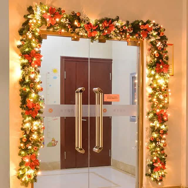 2.7 Meter Christmas Rattan Garland Decorative Holiday Decor & Apparel - DailySale