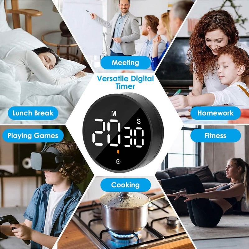 2.79" LED Digital Electronic Countdown Timer Dimmable Mutable Magnetic Clock Kitchen Tools & Gadgets - DailySale