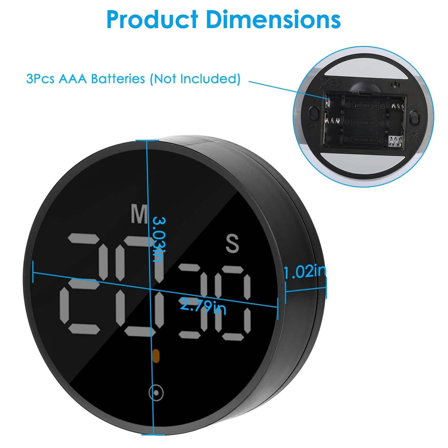 2.79" LED Digital Electronic Countdown Timer Dimmable Mutable Magnetic Clock Kitchen Tools & Gadgets - DailySale