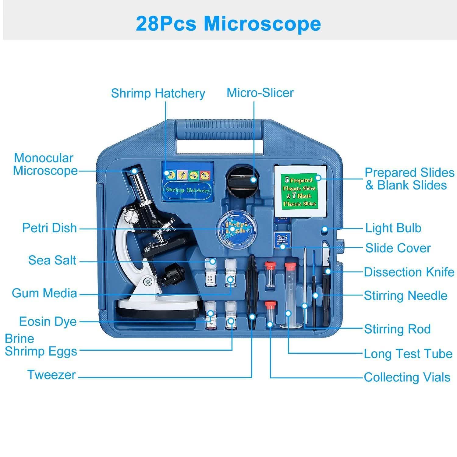 28-Pieces: Kid Microscope Set Experimental Observation Monocular Everything Else - DailySale