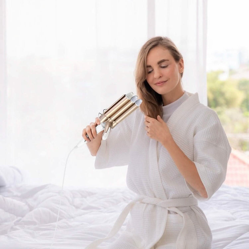 3-Barrel Curling Iron Wand Electric Hair Curler 1" Triple Hair Waver Beauty & Personal Care - DailySale
