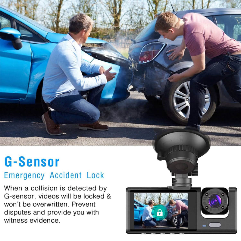 3 Channel Car DVR Dash Cam Video Recorder Cameras & Drones - DailySale