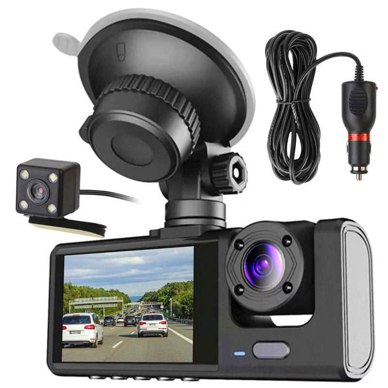 3 Channel Car DVR Dash Cam Video Recorder Cameras & Drones - DailySale
