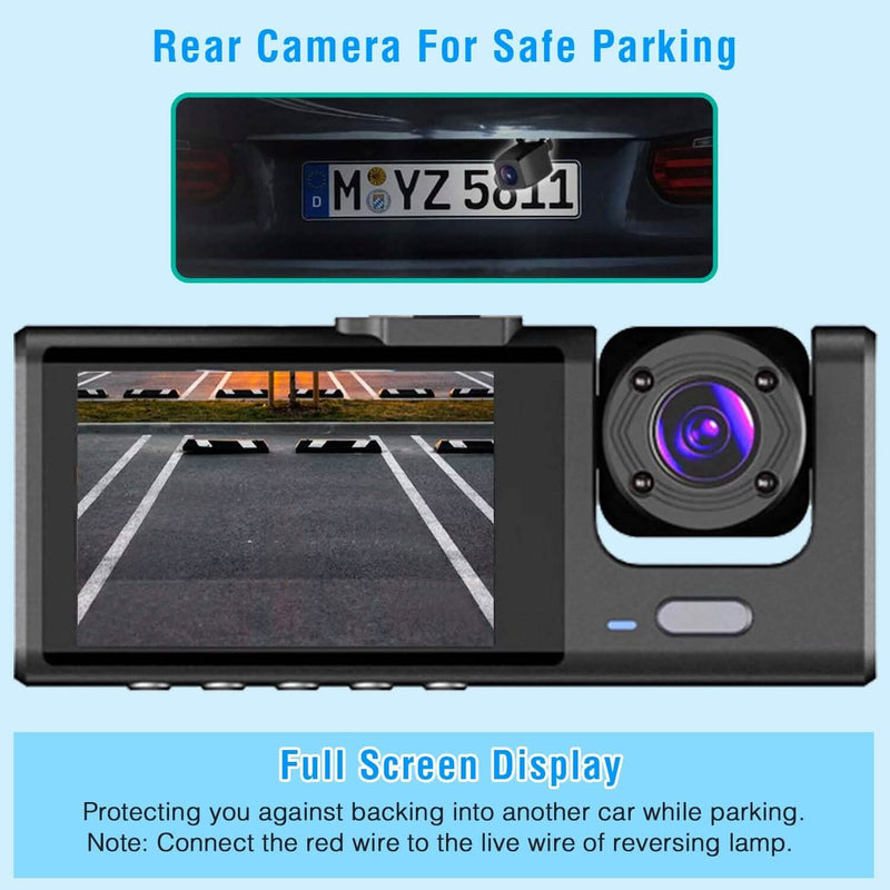 3 Channel Car DVR Dash Cam Video Recorder Cameras & Drones - DailySale